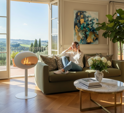 Cocoon Fires Blanc Pedestal